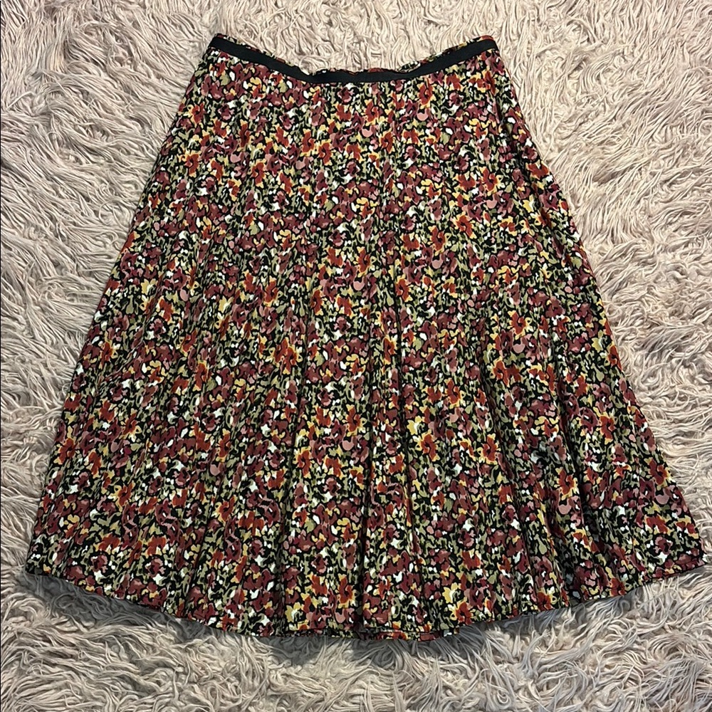 Christopher & Banks Ditsy Floral A-Line Midi Skirt